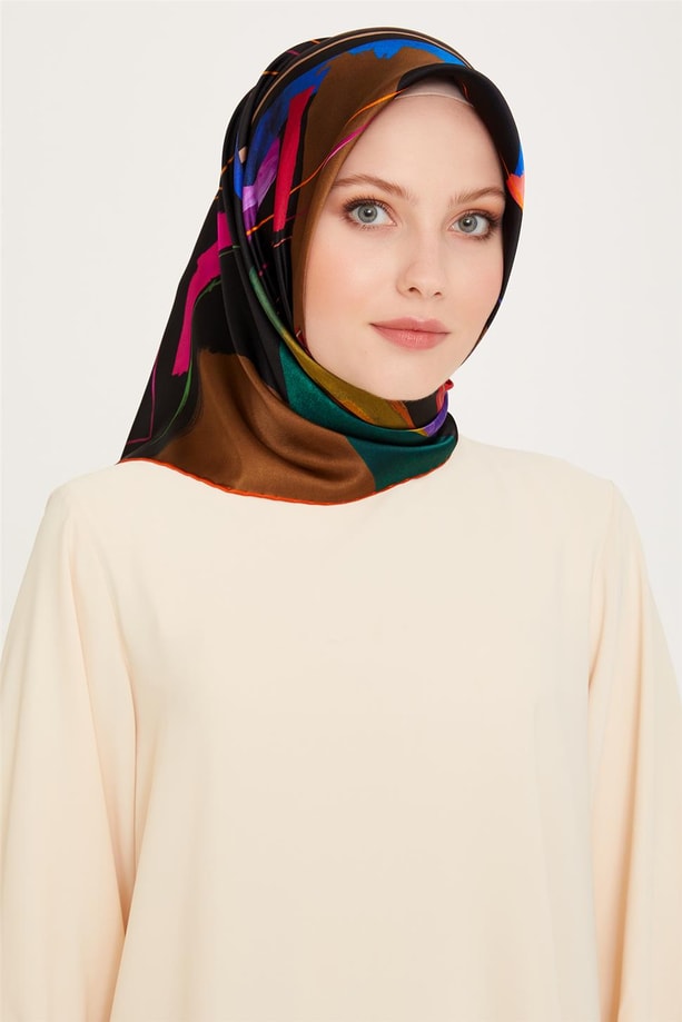 Armine Twill Saf İpek Eşarp 9241D 02