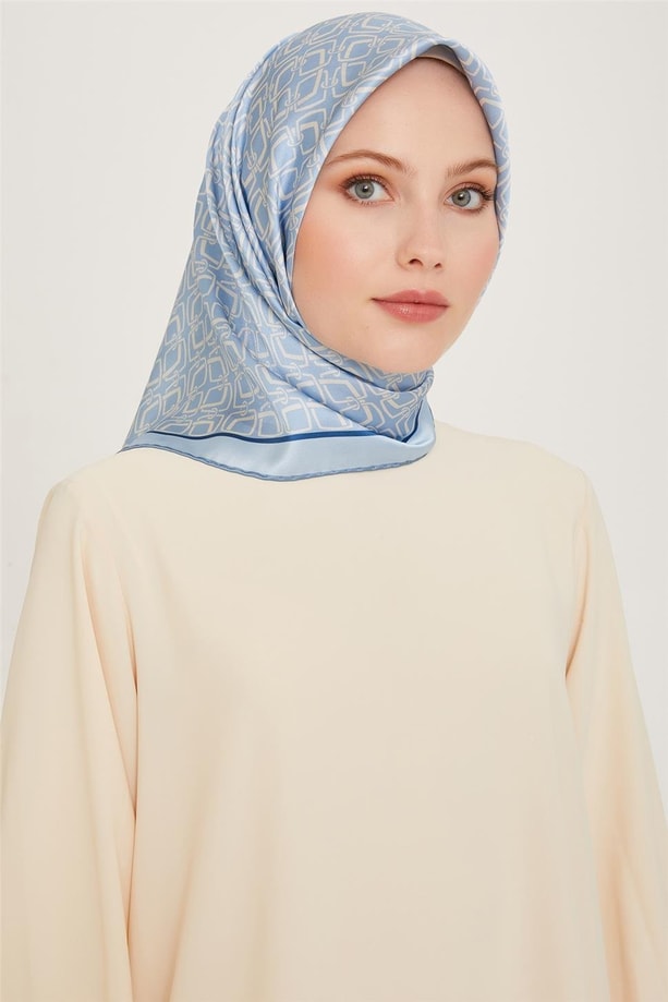 Armine Klasik Desenli Twill Saf İpek Eşarp 9248D 05 36