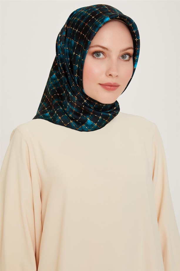 Armine Soyut Desenli Sura Saf İpek Eşarp 9259D 84