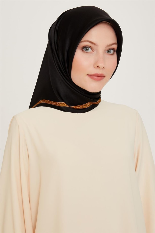 Armine Klasik Desenli Sura Saf İpek Eşarp 9261D 07 02