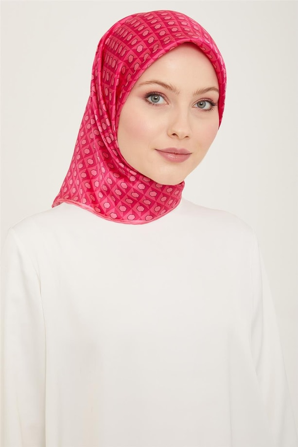 Armine Geometrik Desenli Twill İpek Eşarp 24Ya9109 53 05