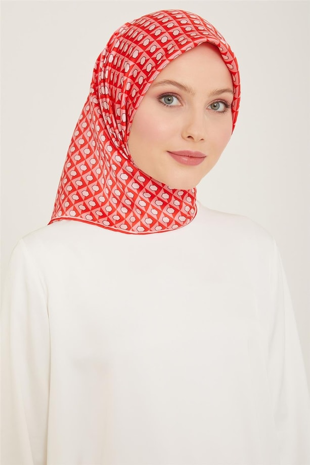 Armine Geometrik Desenli Twill İpek Eşarp 24Ya9109 53 83