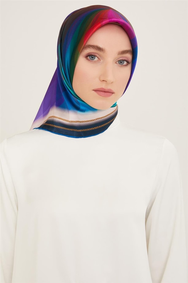 Armine Geometrik Desenli Twill İpek Eşarp 24Ya9113 34