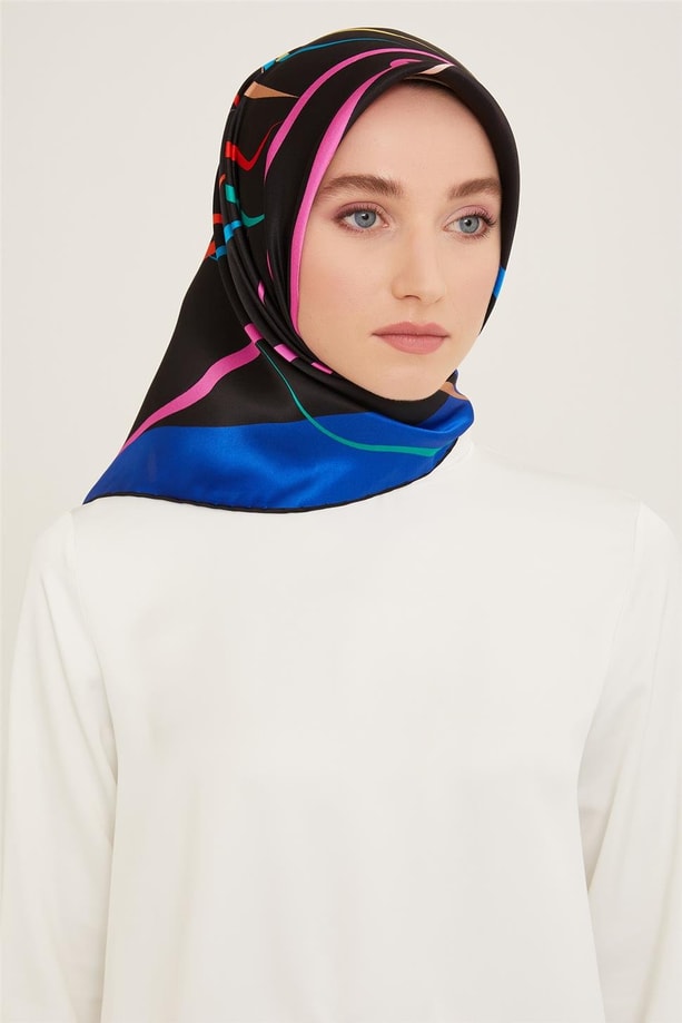 Armine Geometrik Desenli Sura İpek Eşarp 24Ya9118 31