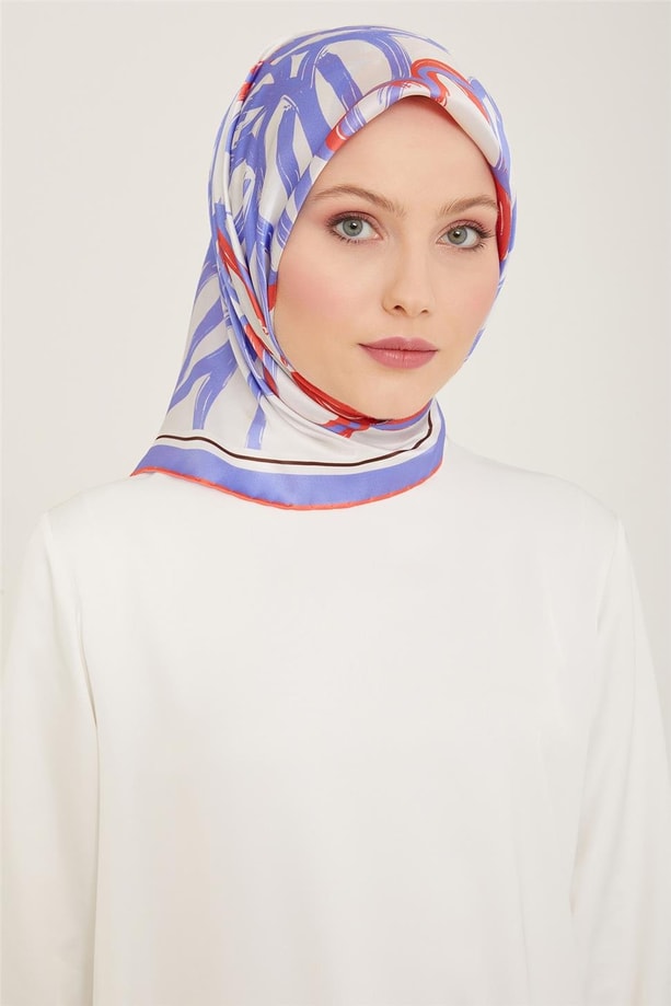 Armine Çiçek Desenli Twill İpek Eşarp 24Ya9123 5 33