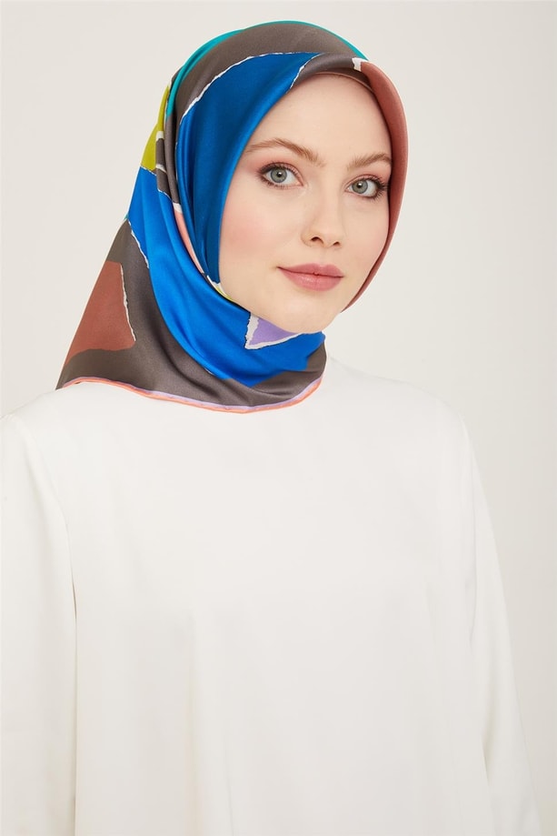 Armine Geometrik Desenli Twill İpek Eşarp 24Ya9125 83 53