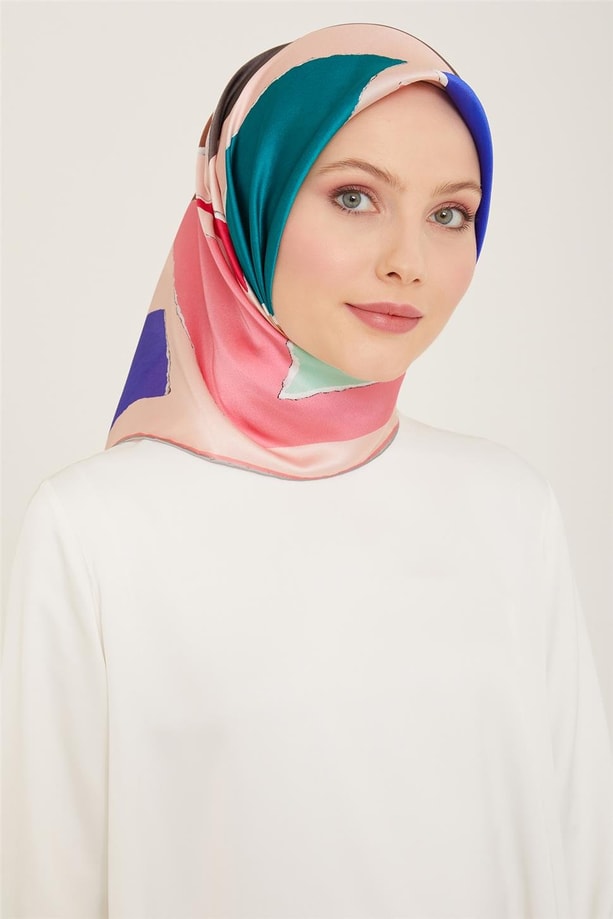 Armine Geometrik Desenli Twill İpek Eşarp 24Ya9125 83 84