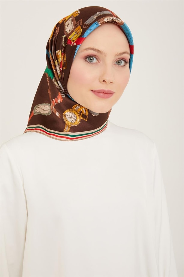 Armine Obje Desenli Twill İpek Eşarp 24Ya9141 80 85
