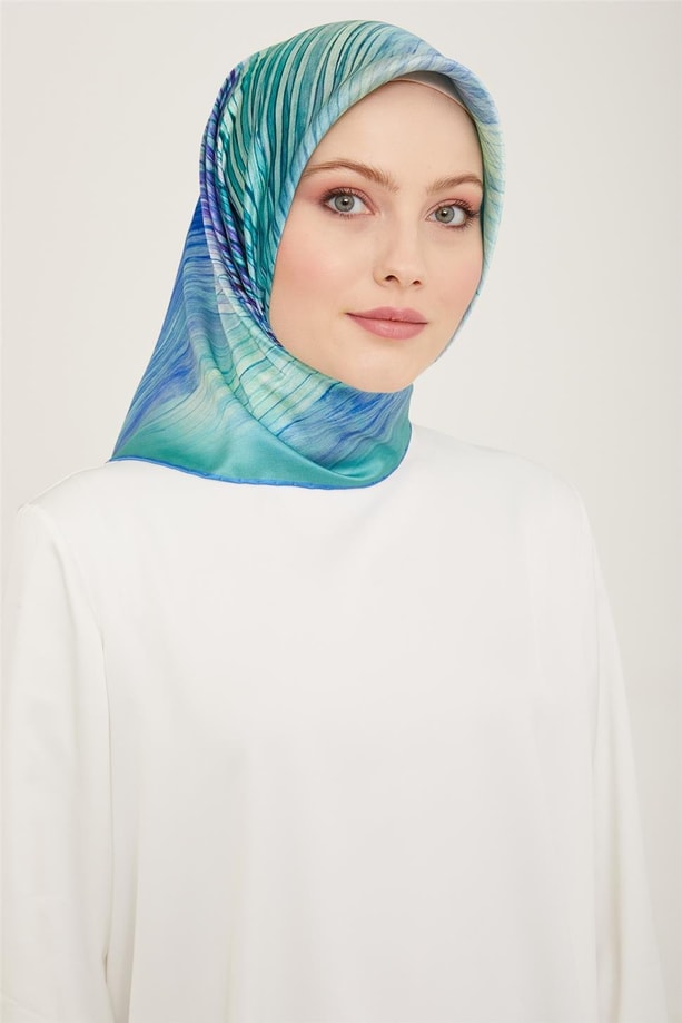 Armine Geometrik Desenli Sura İpek Eşarp 24Ya9144 6 54