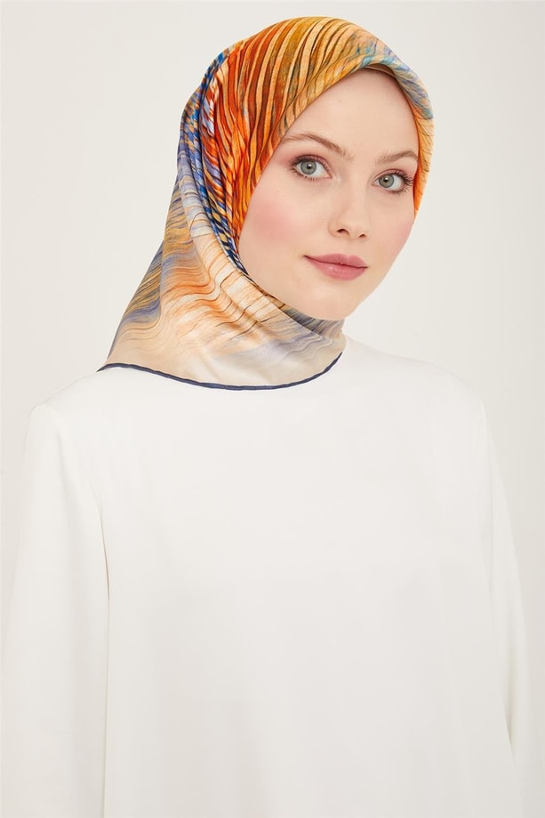 Armine Geometrik Desenli Sura İpek Eşarp 24Ya9144 6 82