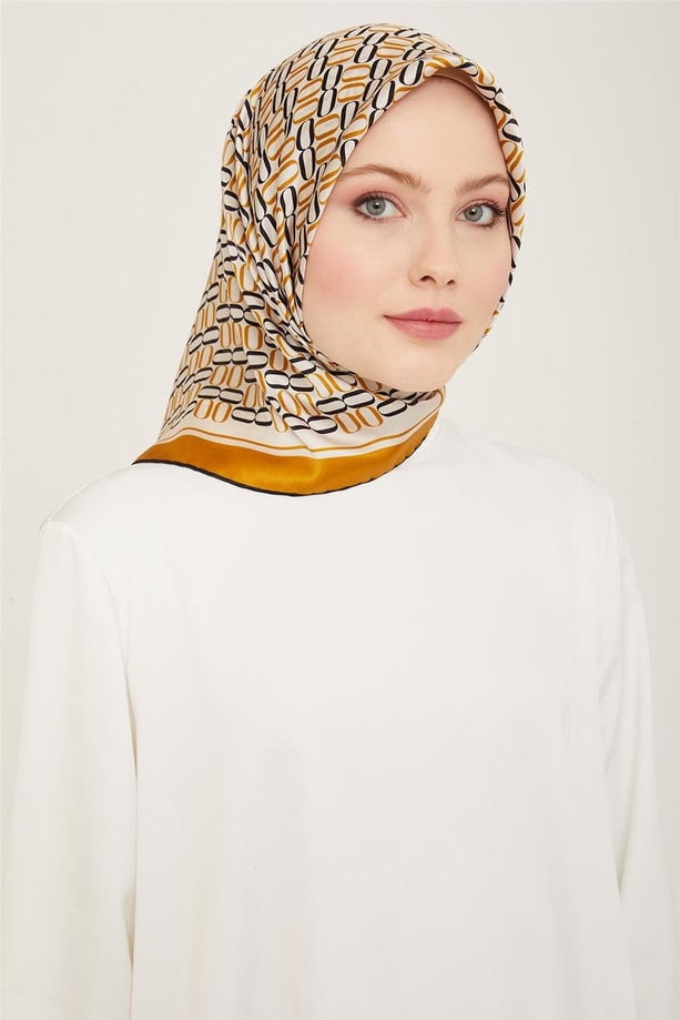 Armine Klasik Desenli Twill İpek Eşarp 24Ya9149 8 04