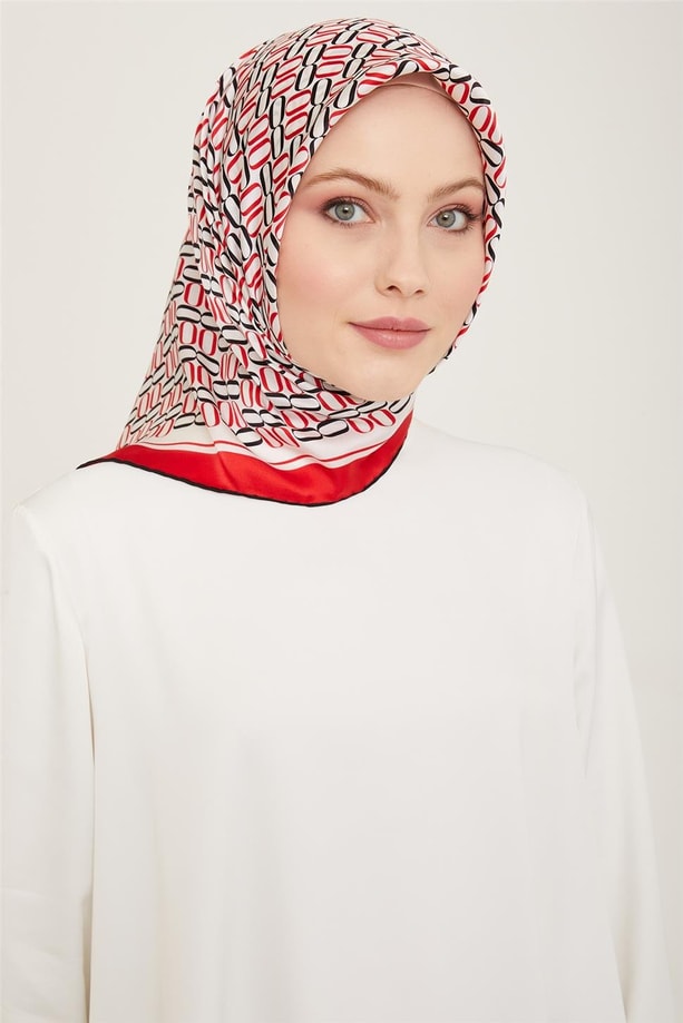 Armine Klasik Desenli Twill İpek Eşarp 24Ya9149 8 31