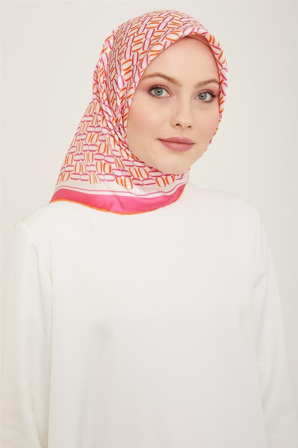 Armine Klasik Desenli Twill İpek Eşarp 24Ya9149 8 32