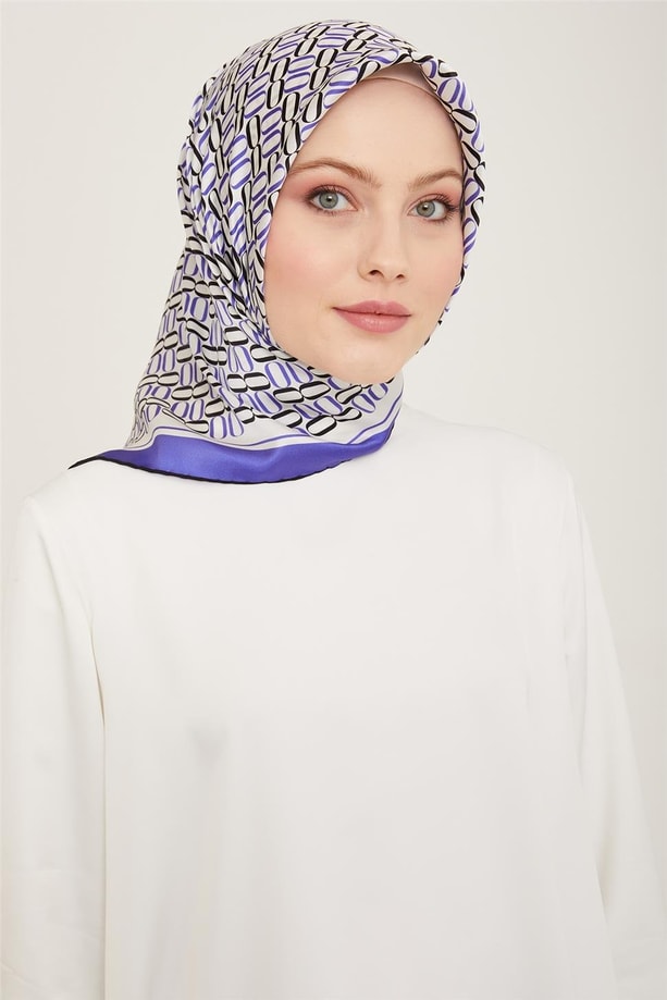 Armine Klasik Desenli Twill İpek Eşarp 24Ya9149 8 38