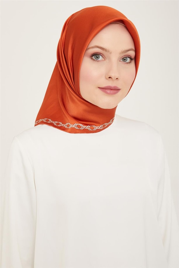 Armine Klasik Desenli Twill İpek Eşarp 24Ya9154 53 05