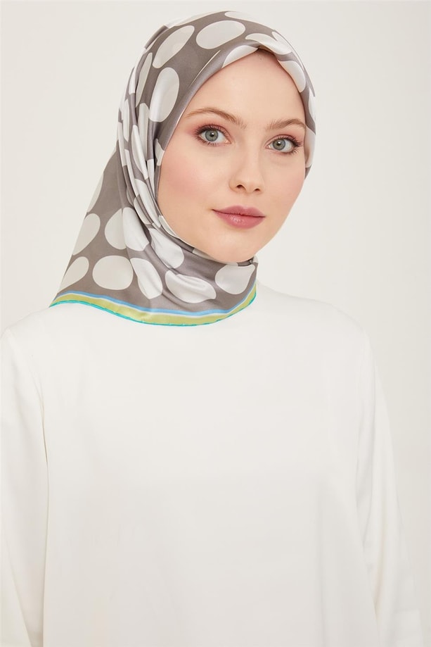 Armine Geometrik Desenli Twill İpek Eşarp 24Ya9156 86 05