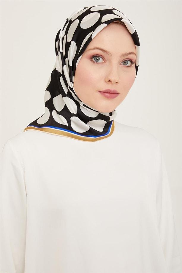 Armine Geometrik Desenli Twill İpek Eşarp 24Ya9156 86 09