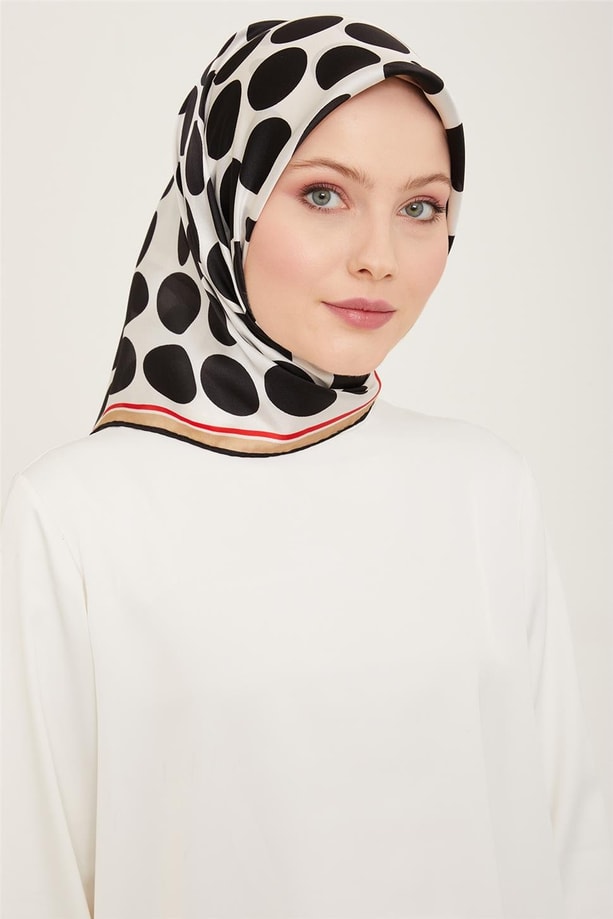 Armine Geometrik Desenli Twill İpek Eşarp 24Ya9156 86 82