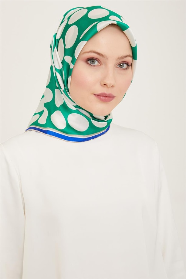 Armine Geometrik Desenli Twill İpek Eşarp 24Ya9156 86 86