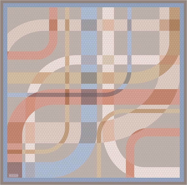 Armine Monogram Desenli Saf İpek Twill Eşarp 9429D 03