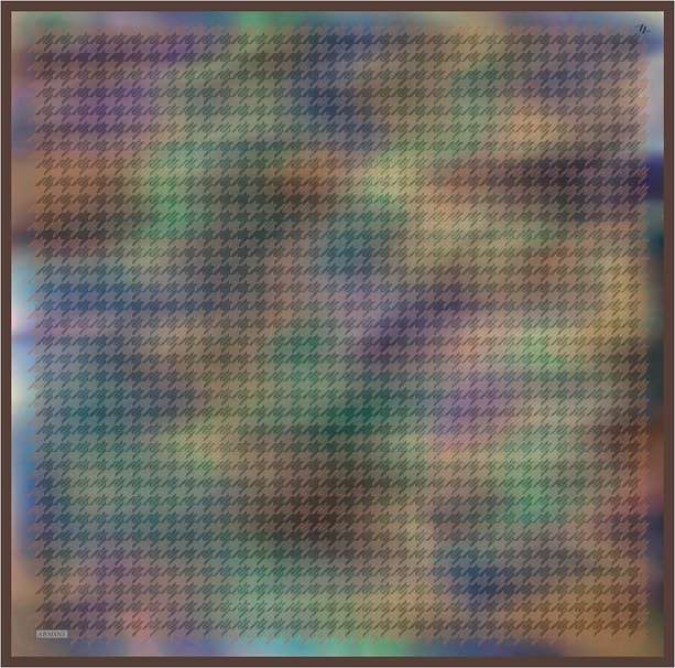 Armine Klasik Desenli Saf İpek Twill Eşarp 9434D 09