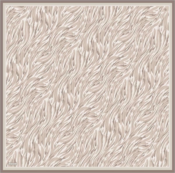 Armine Klasik Desenli Saf İpek Twill Eşarp 9435D 30