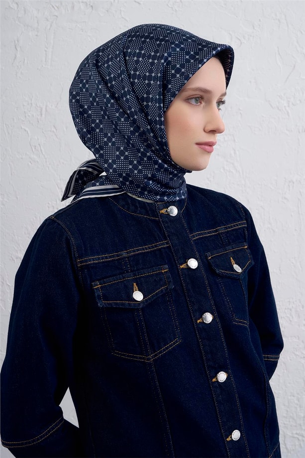 Armine Monogram Desenli Saf İpek Twill Eşarp 9440D 53