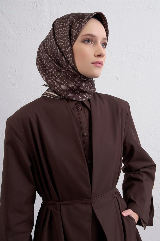 Armine Monogram Desenli Saf İpek Twill Eşarp 9440D 59