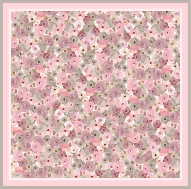 Armine Desenli Saf İpek Twill Eşarp 9300-35