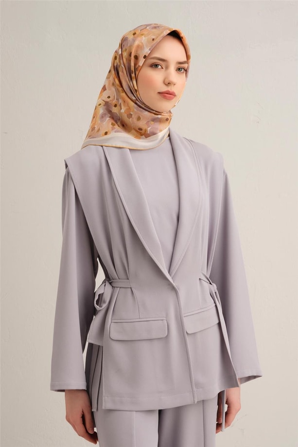 Armine Soyut Desenli Saf İpek Sura Eşarp 9300 37