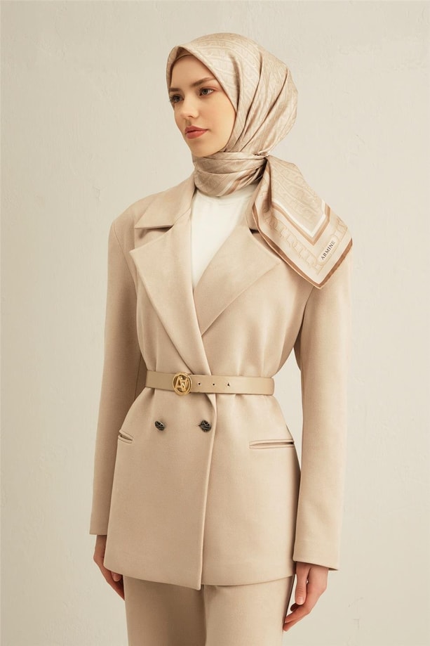 Armine Çiçek Desenli Saf İpek Sura Eşarp 9301 36