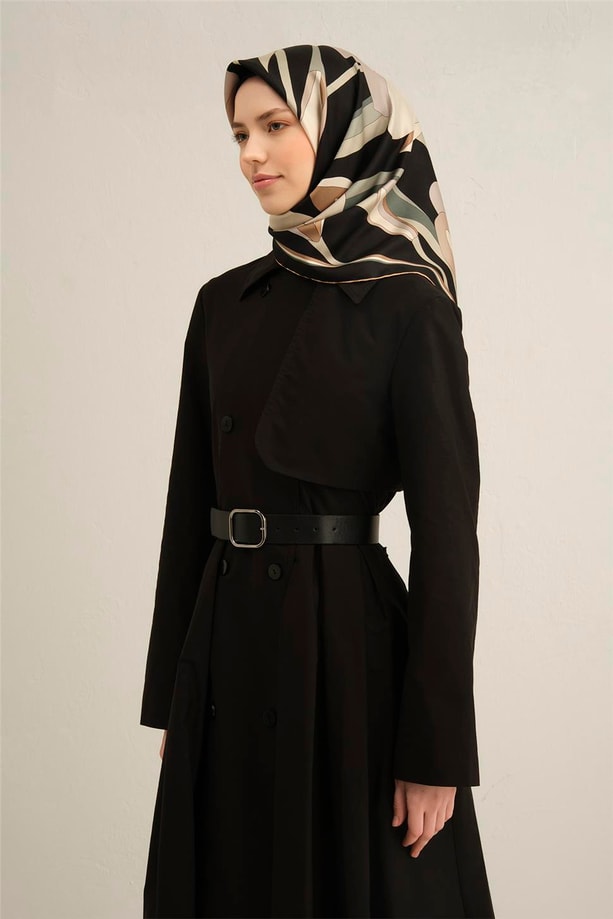 Armine Desenli Saf İpek Twill Eşarp 9302- 08