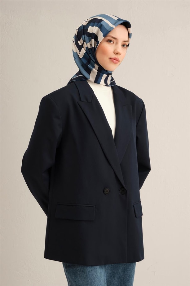 Armine Soyut Desenli Saf İpek Twill Eşarp 9303 86