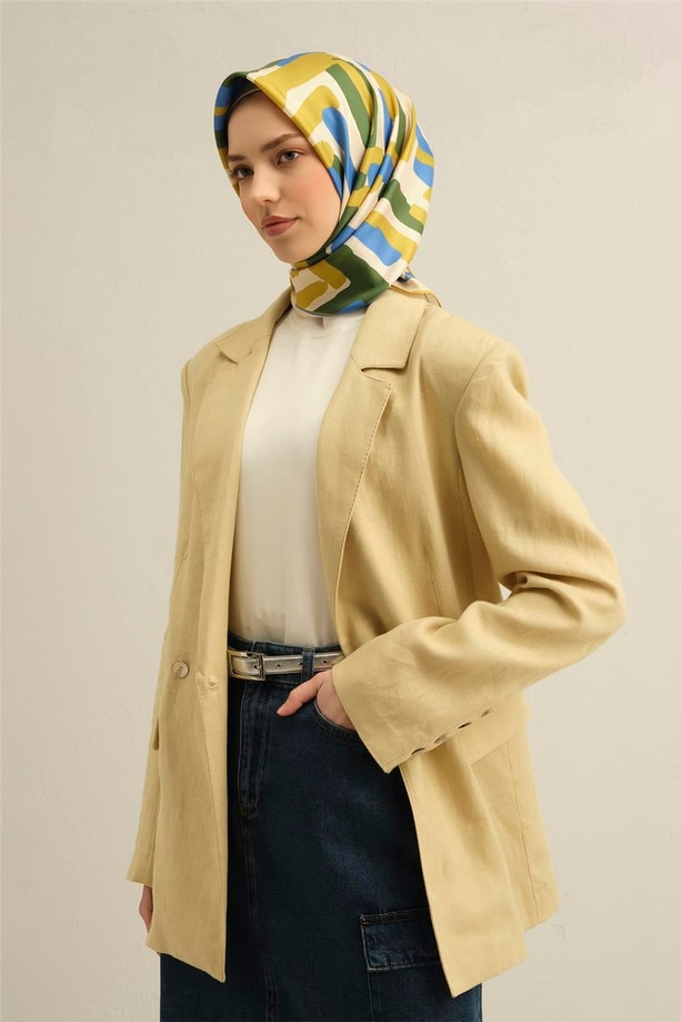Armine Desenli Saf İpek Twill Eşarp 9303- 01