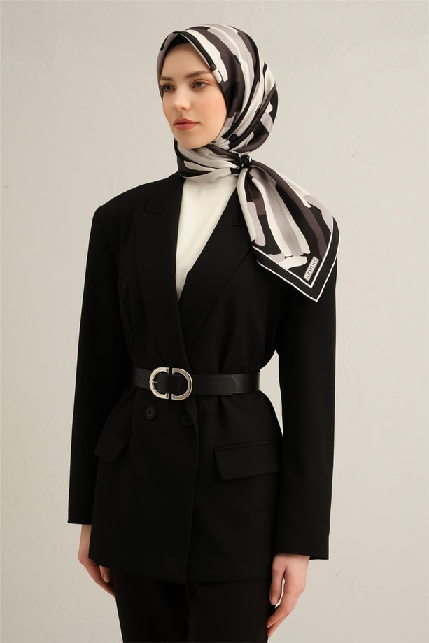 Armine Desenli Saf İpek Twill Eşarp 9303- 84