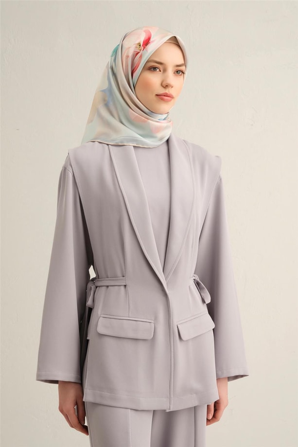 Armine Desenli Saf İpek Twill Eşarp 9305-80