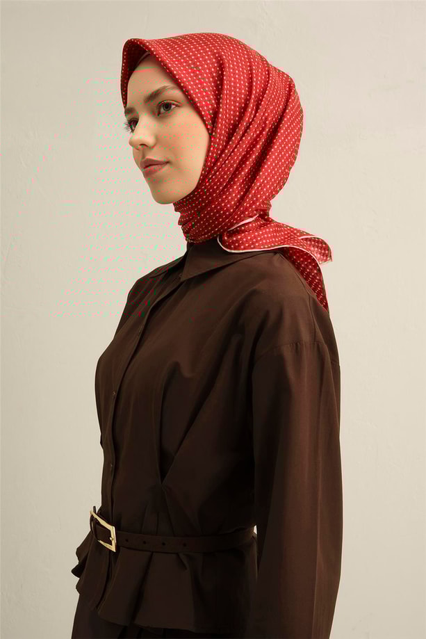 Armine Çiçek Desenli Saf İpek Twill Eşarp 9307 36