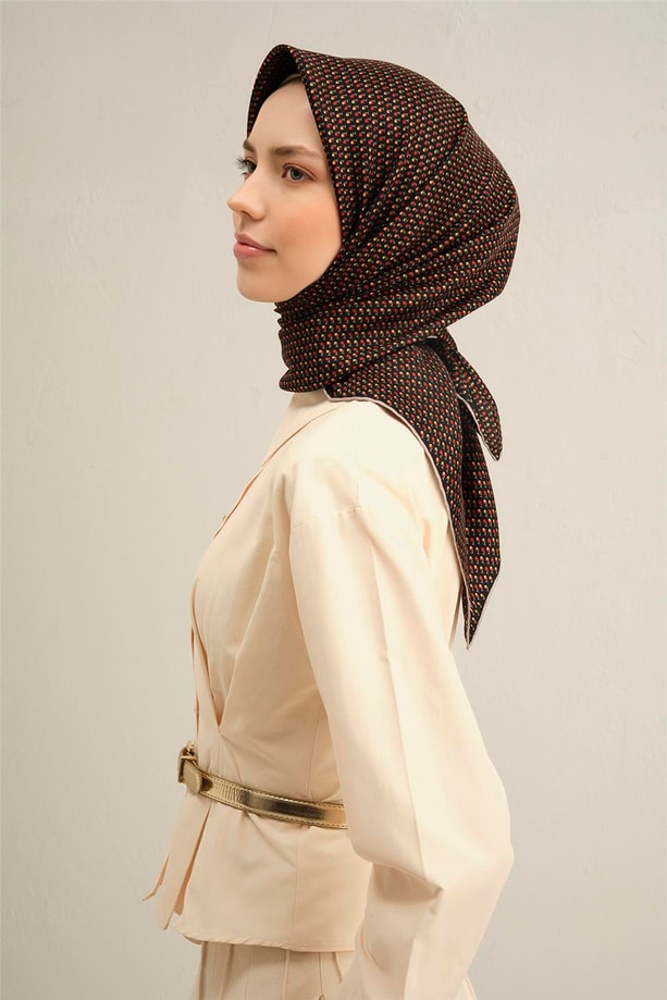 Armine Desenli Saf İpek Twill Eşarp 9307- 34