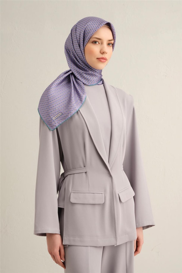 Armine Geometrik Desenli Saf İpek Sura Eşarp 9307 55
