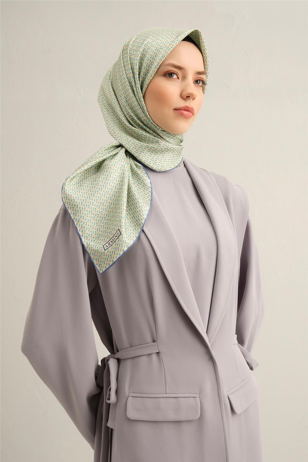 Armine Desenli Saf İpek Twill Eşarp 9307- 81