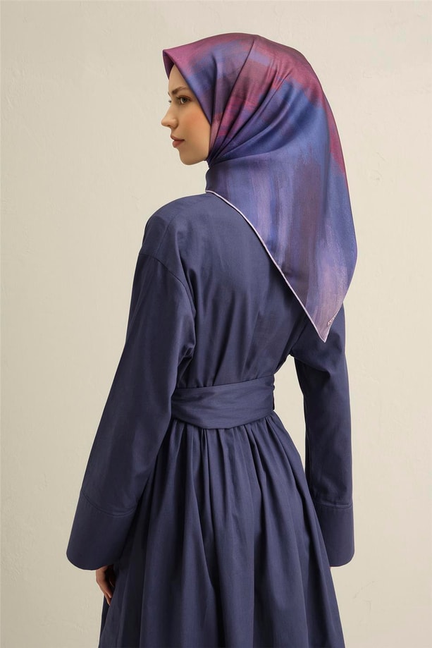 Armine Geometrik Desenli Saf İpek Twill Eşarp 9308 31