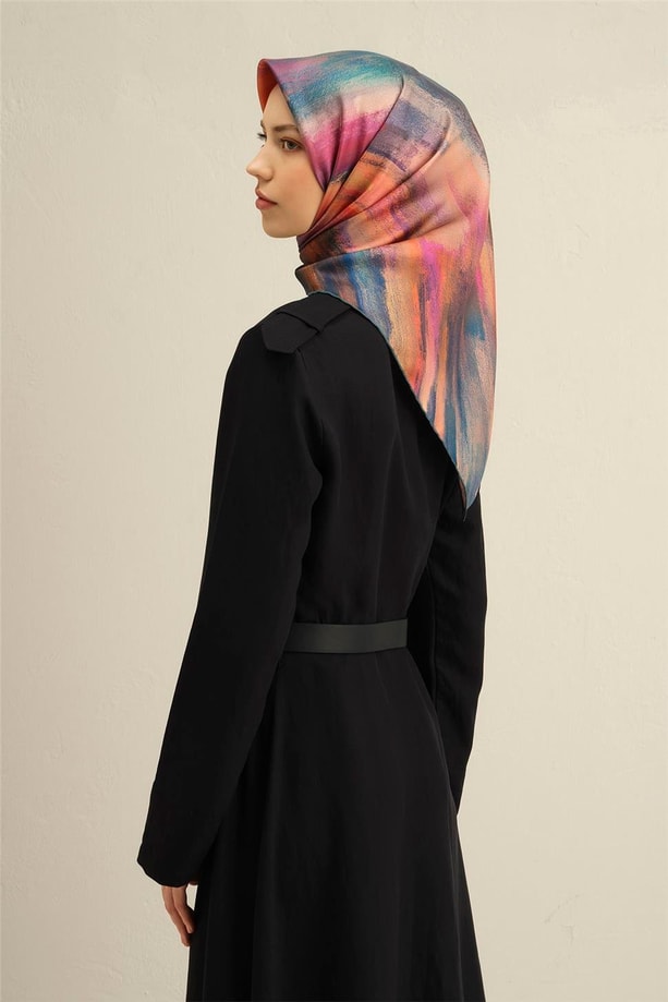 Armine Desenli Saf İpek Twill Eşarp 9308- 01