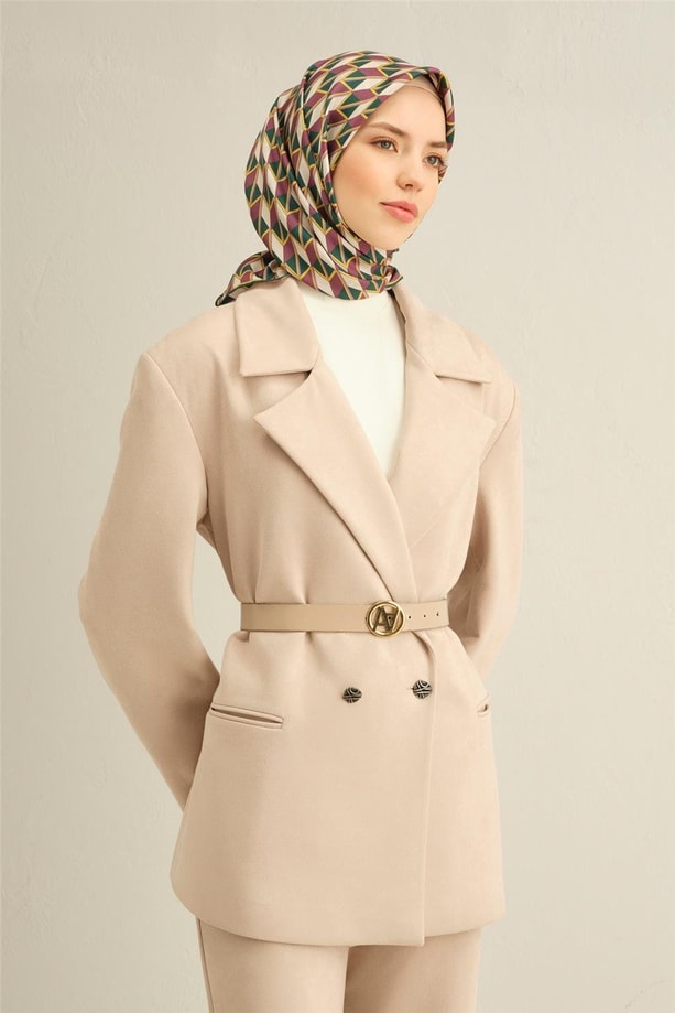 Armine Klasik Desenli Saf İpek Sura Eşarp 9309 84
