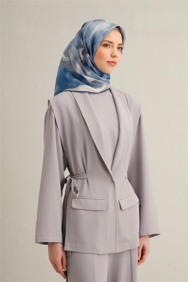 Armine Klasik Desenli Saf İpek Twill Eşarp 9310 38