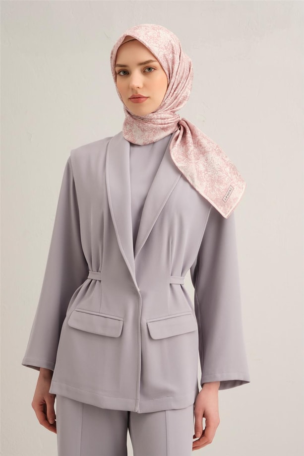 Armine Desenli Saf İpek Twill Eşarp 9311- 86
