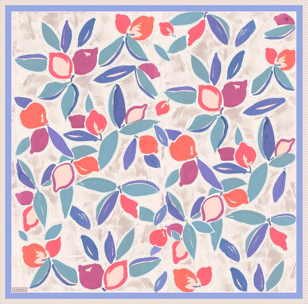Armine Desenli Saf İpek Twill  Eşarp 9314- 35
