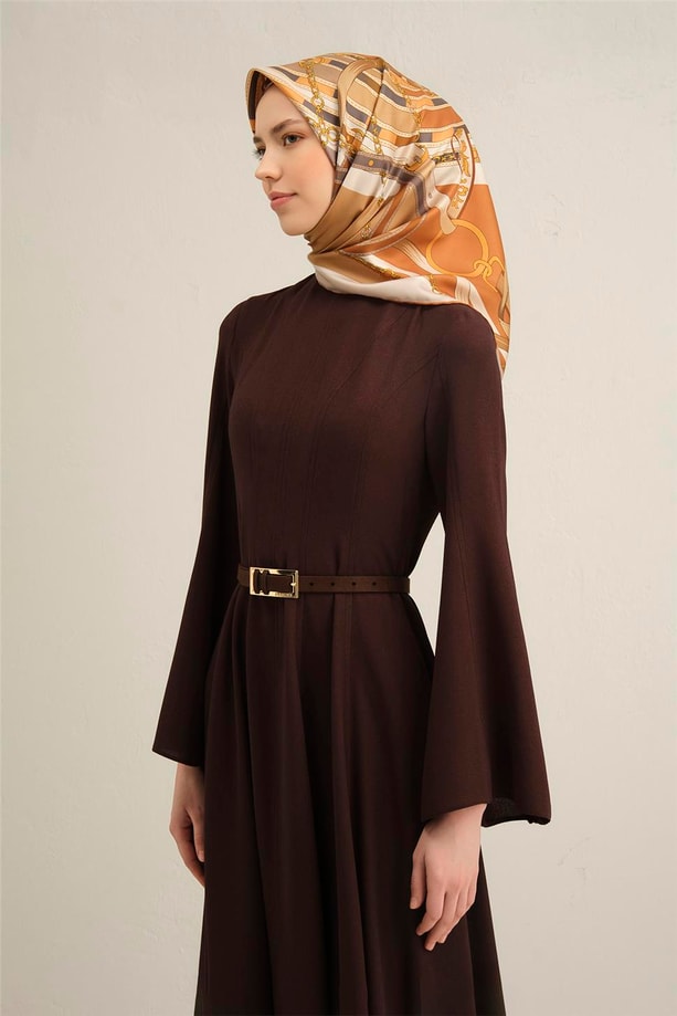 Armine Leopar Desenli Saf İpek Twill Eşarp 9315 01