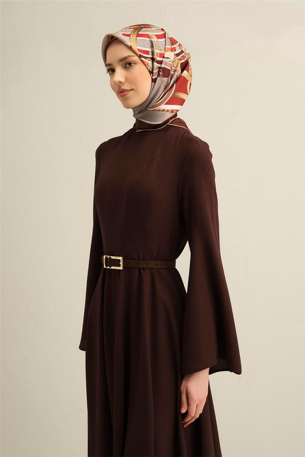 Armine Leopar Desenli Saf İpek Twill Eşarp 9315 31
