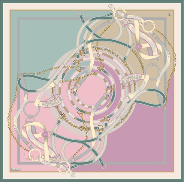 Armine Desenli Saf İpek Sura Eşarp 9315-83