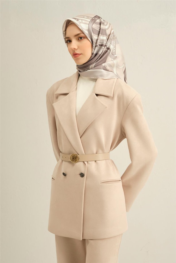 Armine Leopar Desenli Saf İpek Twill Eşarp 9315 85